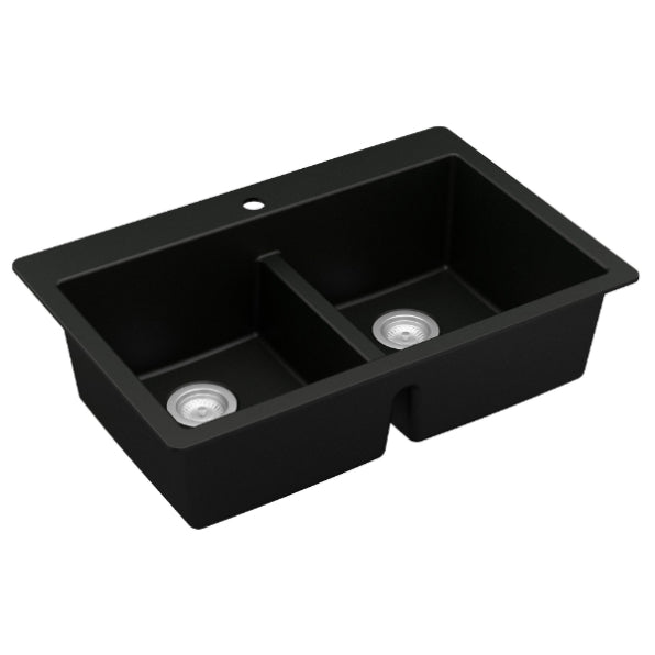 Quartz Composite Black Kitchen Sink Matte 2