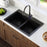 Quartz Composite Black Kitchen Sink Matte 4