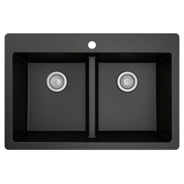 Quartz Composite Black Kitchen Sink Matte 1