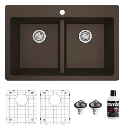 Quartz Composite Brown Kitchen Sink Matte 1