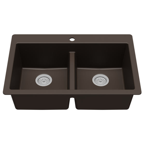 Quartz Composite Brown Kitchen Sink Matte 2