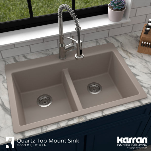 Quartz Composite Concrete Kitchen Sink Matte 5