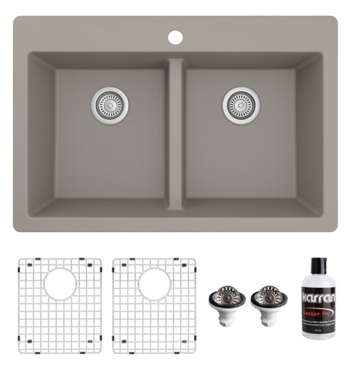 Quartz Composite Concrete Kitchen Sink Matte 1