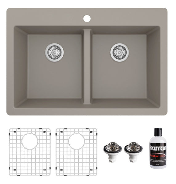 Quartz Composite Concrete Kitchen Sink Matte 1