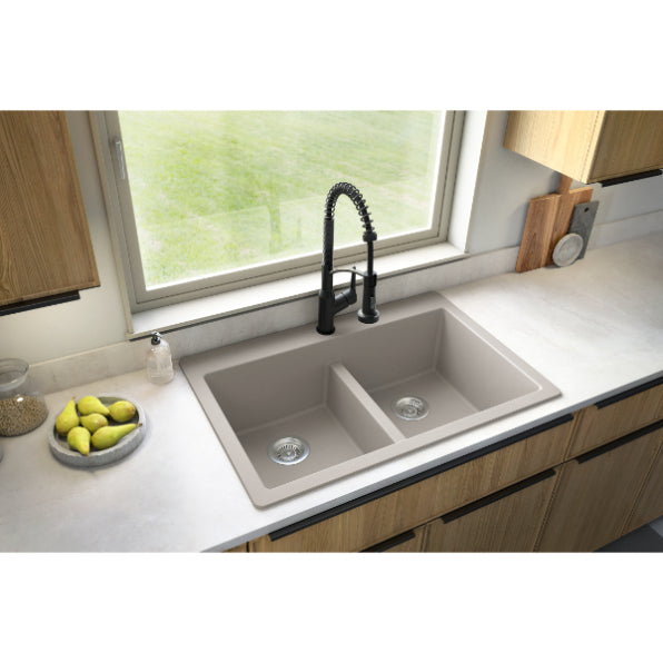 Quartz Composite Concrete Kitchen Sink Matte 4