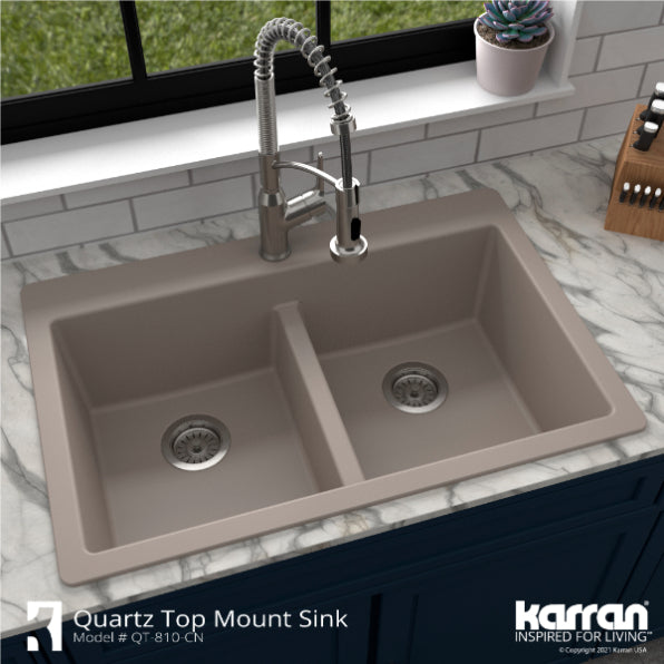 Quartz Composite Concrete Kitchen Sink Matte 5