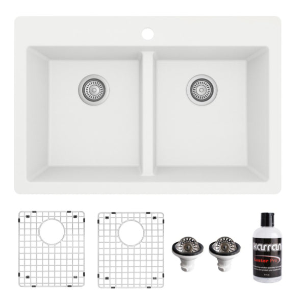 Quartz Composite White Kitchen Sink Matte 1