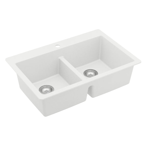 Quartz Composite White Kitchen Sink Matte 2
