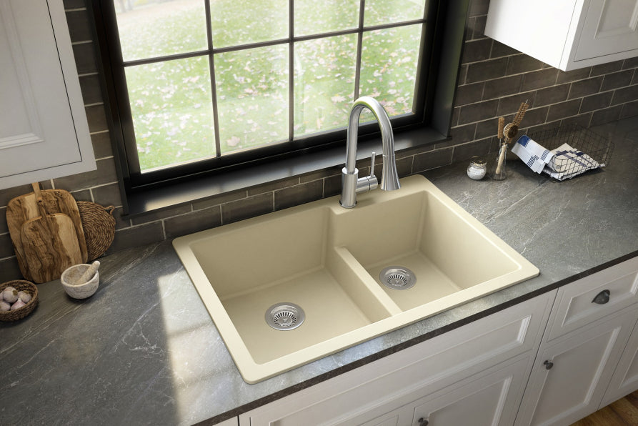 Quartz Composite Bisque Kitchen Sink Matte 4