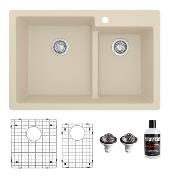 Quartz Composite Bisque Kitchen Sink Matte 1