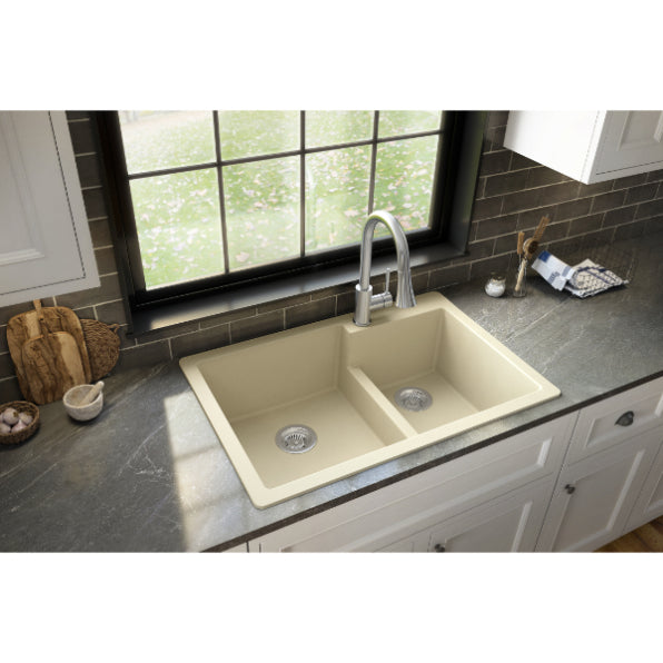 Quartz Composite Bisque Kitchen Sink Matte 4