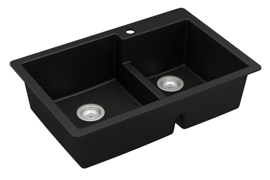 Quartz Composite Black Kitchen Sink Matte 2