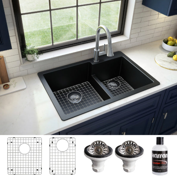 Quartz Composite Black Kitchen Sink Matte 4