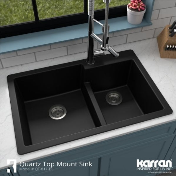 Quartz Composite Black Kitchen Sink Matte 5