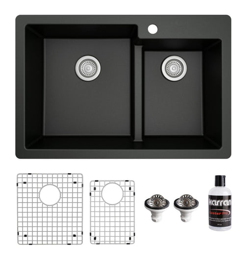Quartz Composite Black Kitchen Sink Matte 1