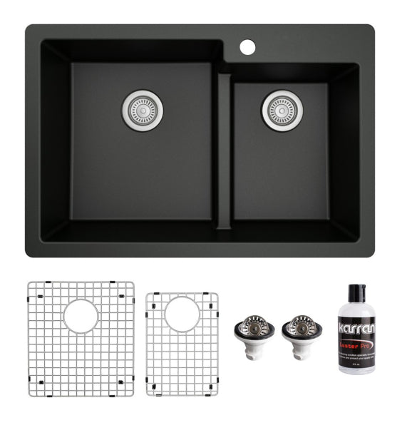 Quartz Composite Black Kitchen Sink Matte 1