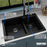 Quartz Composite Black Kitchen Sink Matte 6