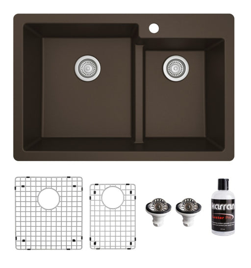 Quartz Composite Brown Kitchen Sink Matte 1
