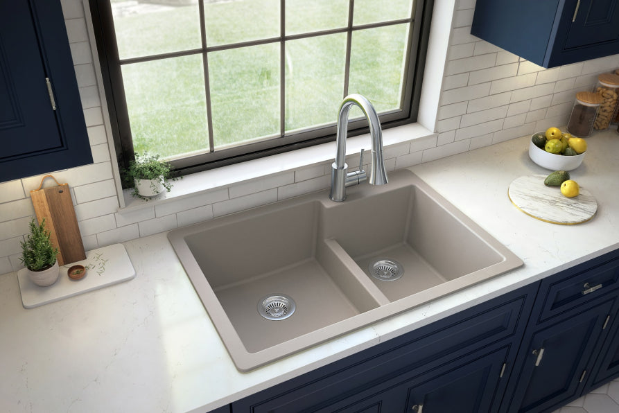 Quartz Composite Concrete Kitchen Sink Matte 4