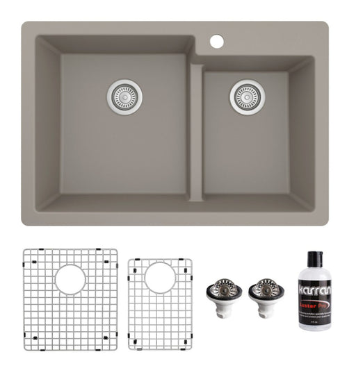 Quartz Composite Concrete Kitchen Sink Matte 1