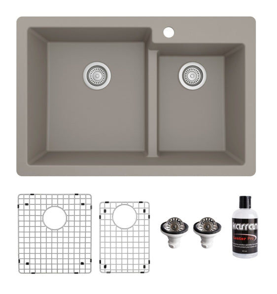 Quartz Composite Concrete Kitchen Sink Matte 1