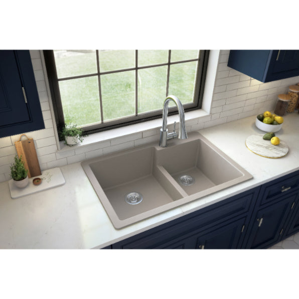 Quartz Composite Concrete Kitchen Sink Matte 4