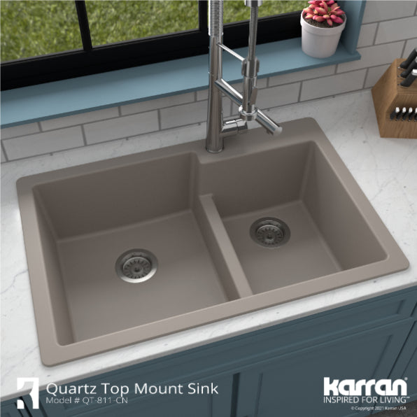 Quartz Composite Concrete Kitchen Sink Matte 5