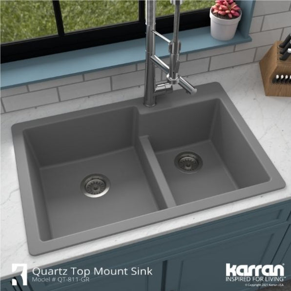 Quartz Composite Grey Kitchen Sink Matte 5