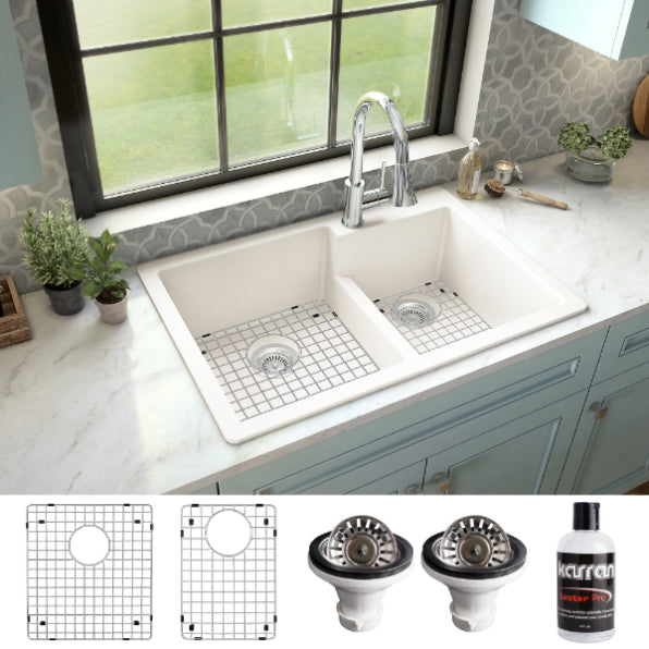 Quartz Composite White Kitchen Sink Matte 2