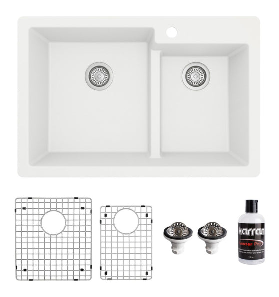Quartz Composite White Kitchen Sink Matte 1
