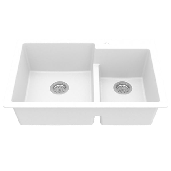 Quartz Composite White Kitchen Sink Matte 2