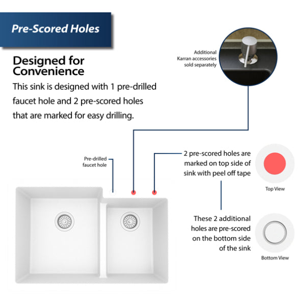 Quartz Composite White Kitchen Sink Matte 4