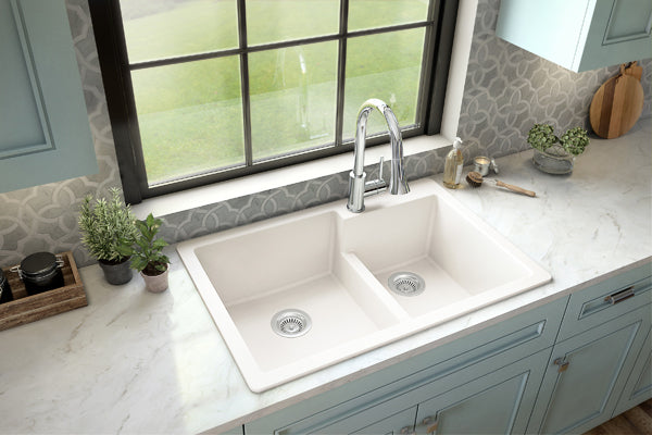 Quartz Composite White Kitchen Sink Matte 6