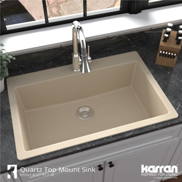 Quartz Composite Bisque Kitchen Sink Matte 5