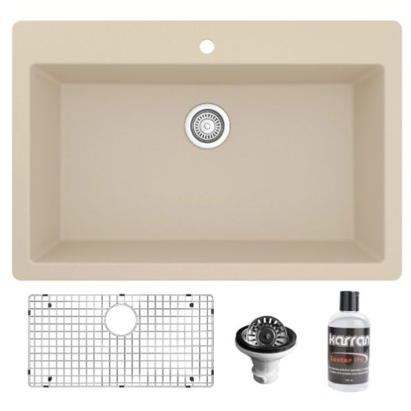 Quartz Composite Bisque Kitchen Sink Matte 1