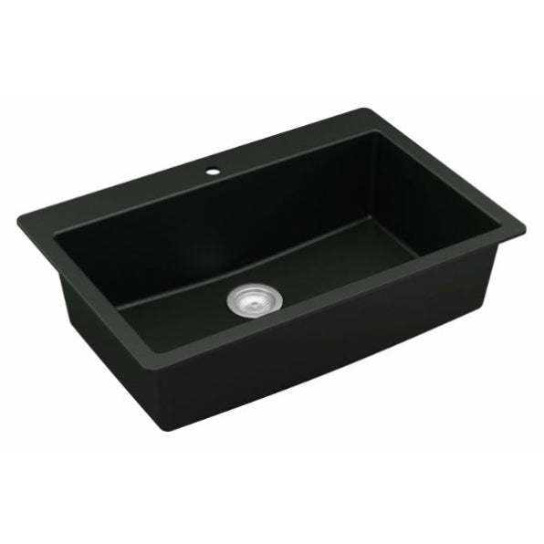 Quartz Composite Black Kitchen Sink Matte 2