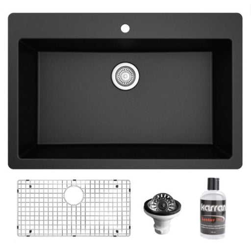 Quartz Composite Black Kitchen Sink Matte 1