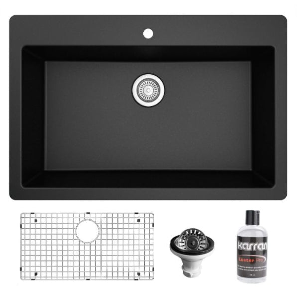 Quartz Composite Black Kitchen Sink Matte 1