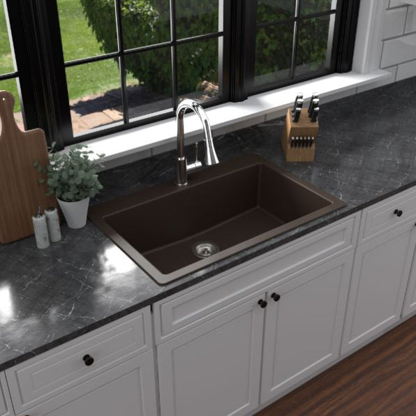 Quartz Composite Brown Kitchen Sink Matte 4