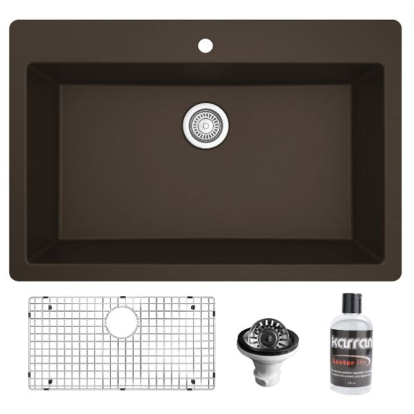 Quartz Composite Brown Kitchen Sink Matte 1
