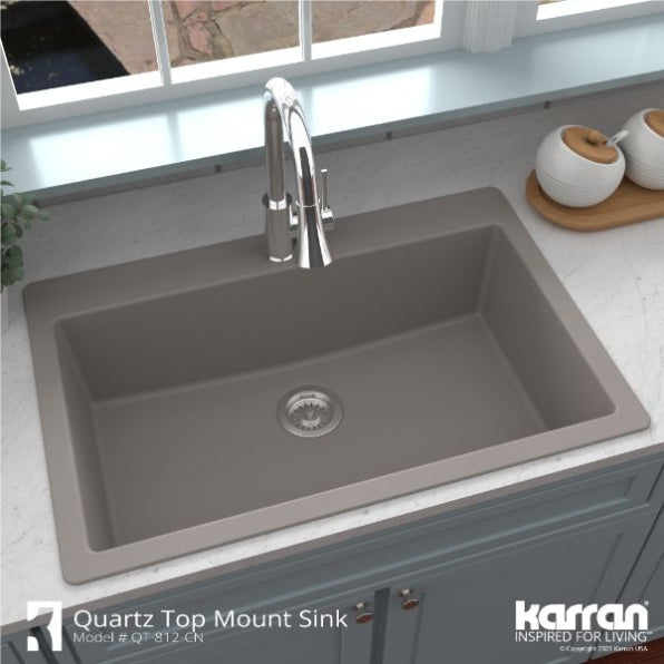 Quartz Composite Concrete Kitchen Sink Matte 5