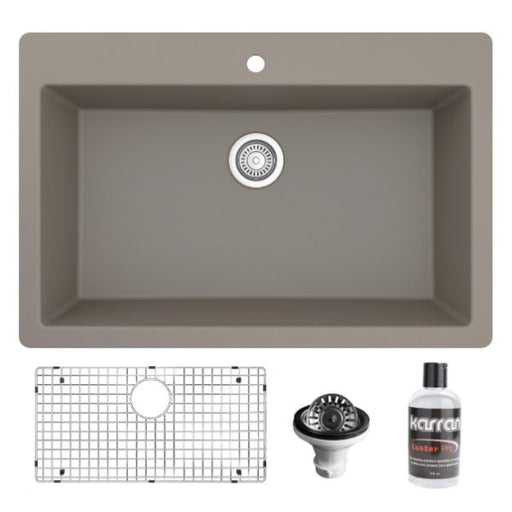 Quartz Composite Concrete Kitchen Sink Matte 1