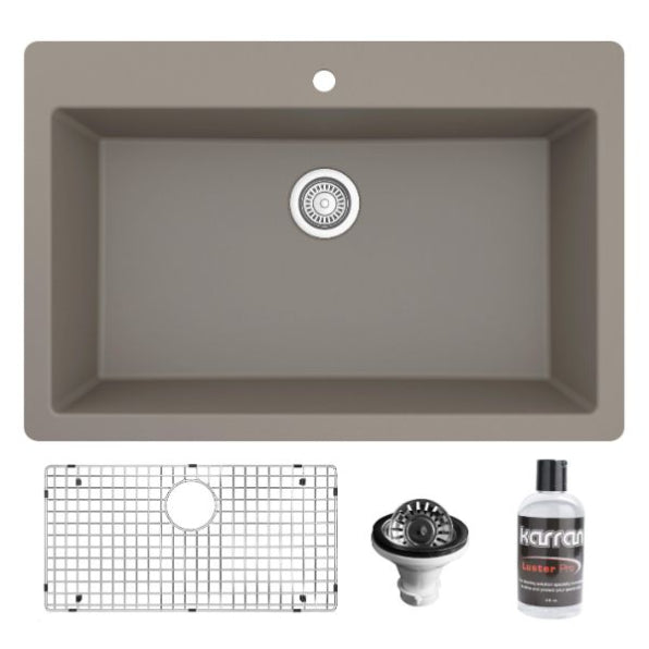 Quartz Composite Concrete Kitchen Sink Matte 1