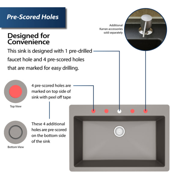 Quartz Composite Concrete Kitchen Sink Matte 4