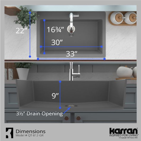 Quartz Composite Grey Kitchen Sink Matte 8