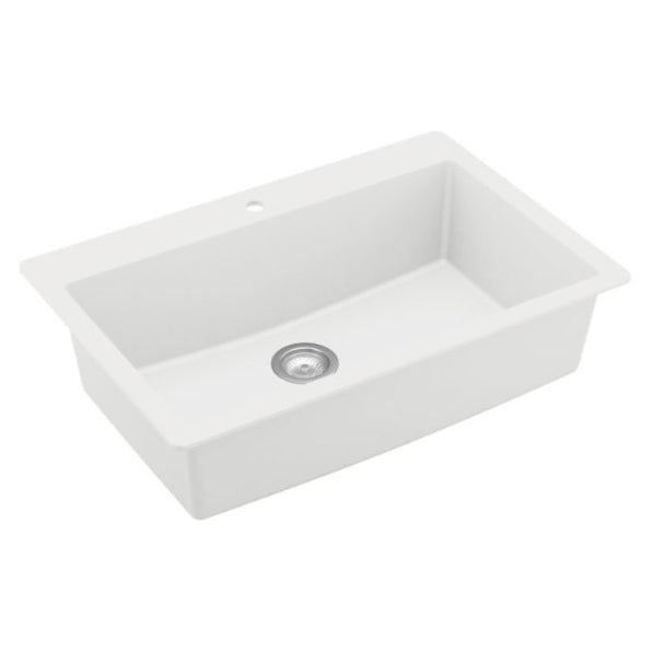 Quartz Composite White Kitchen Sink Matte 2