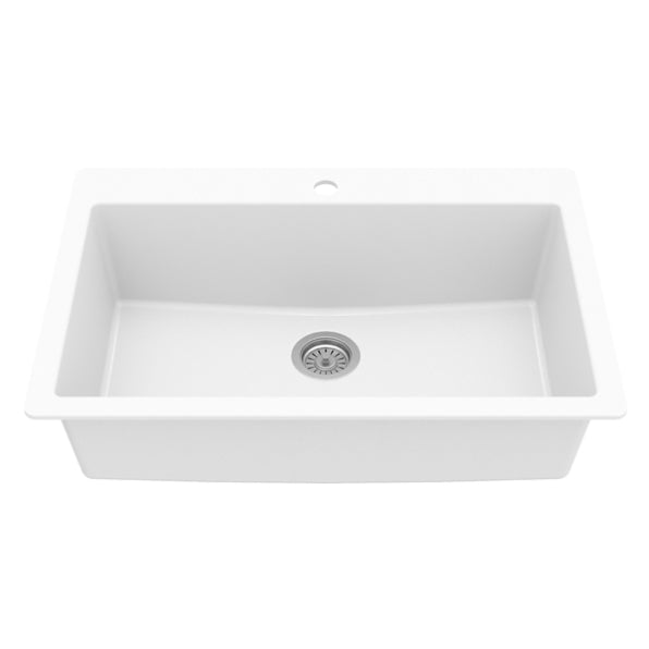 Quartz Composite White Kitchen Sink Matte 2