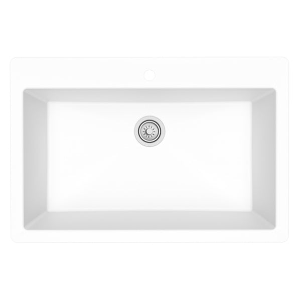 Quartz Composite White Kitchen Sink Matte 1