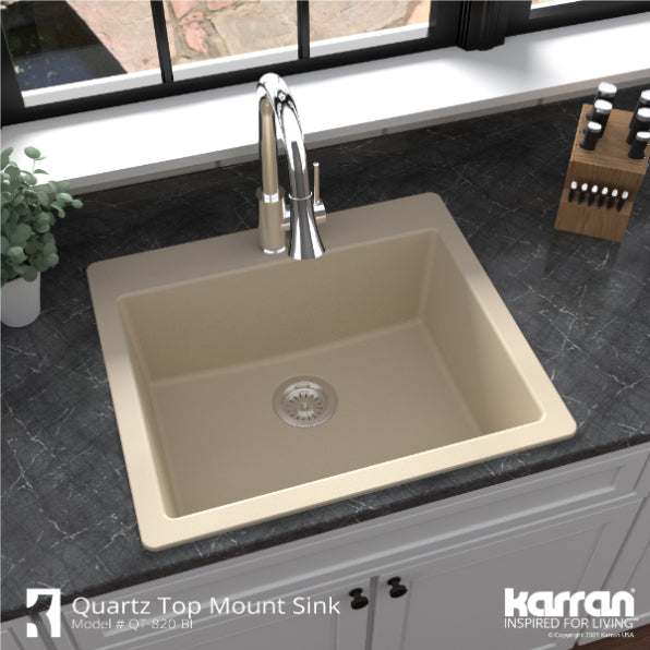 Quartz Composite Bisque Kitchen Sink Matte 5