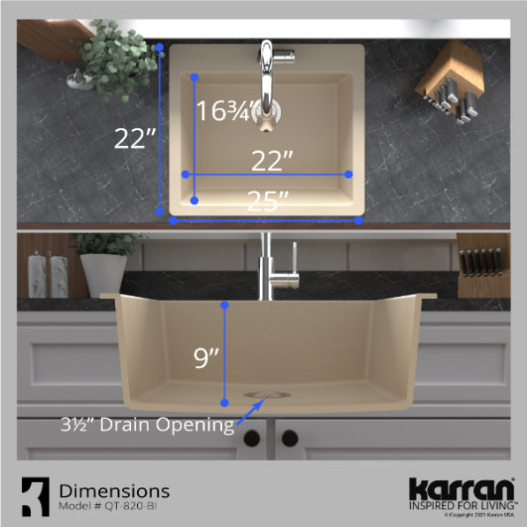 Quartz Composite Bisque Kitchen Sink Matte 7